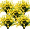 Artificial Flowers Outdoor UV Resistant Fake Plants Indoor Outside 10 Bundles (Yellow)